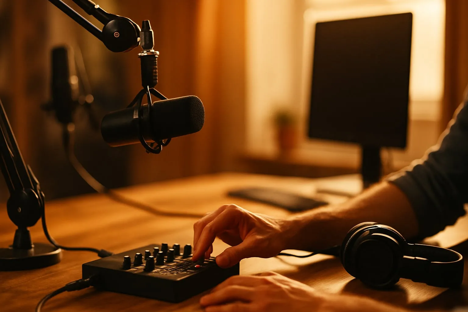 Estúdio de podcast profissional: montar em casa passo a passo